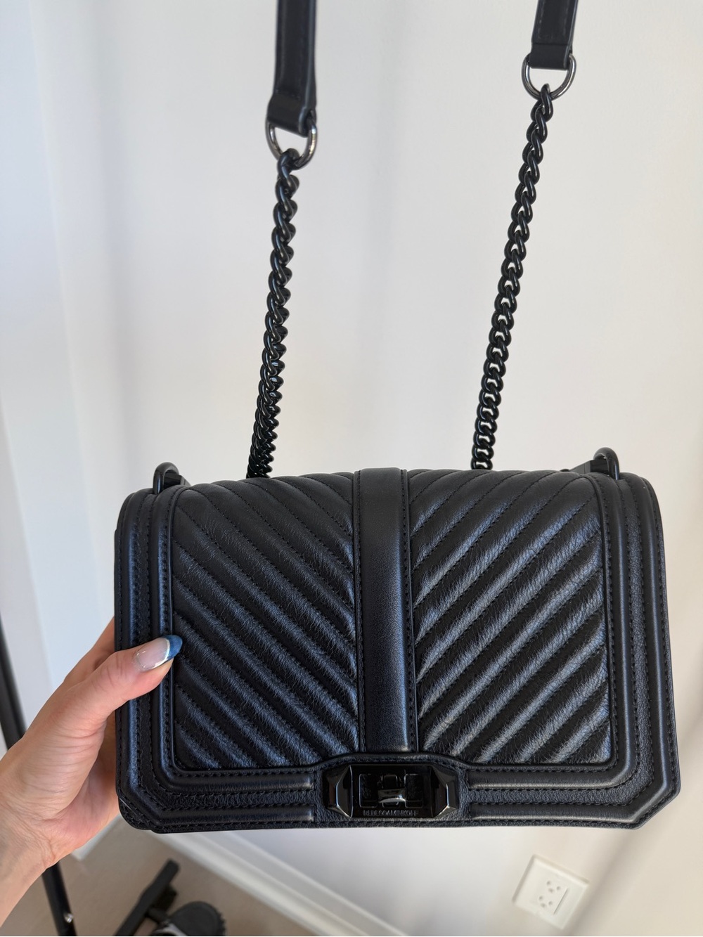 Rebecca Minkoff Black Quilted Chain-strap Shoulder Bag